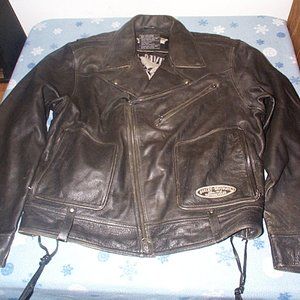 Rare Harley Davidson Leather Motorcycle Jacket Since 1903 painted Steer 3X